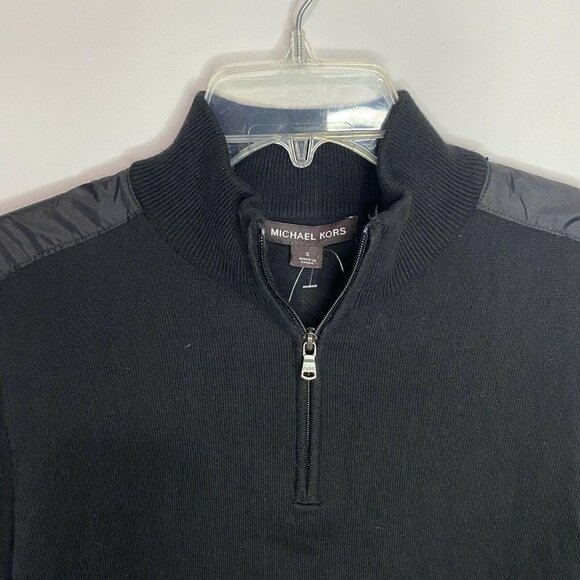 NEW MICHAEL KORS Size Small Black 1/4 Zip Sweater NWT $128 - Picture 2 of 6